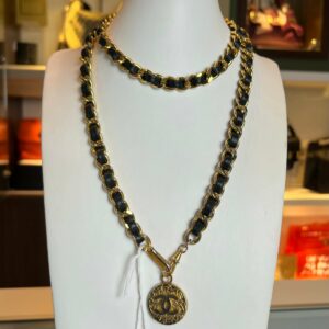 chanel leather chain belt 1982