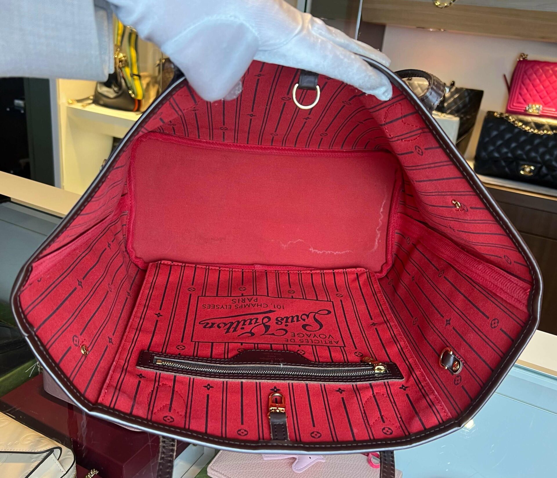 Louis Vuitton Neverfull MM Damier Ebene - Afbeelding 8