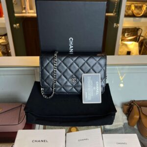 chanel wallet on chain kaviaarleder