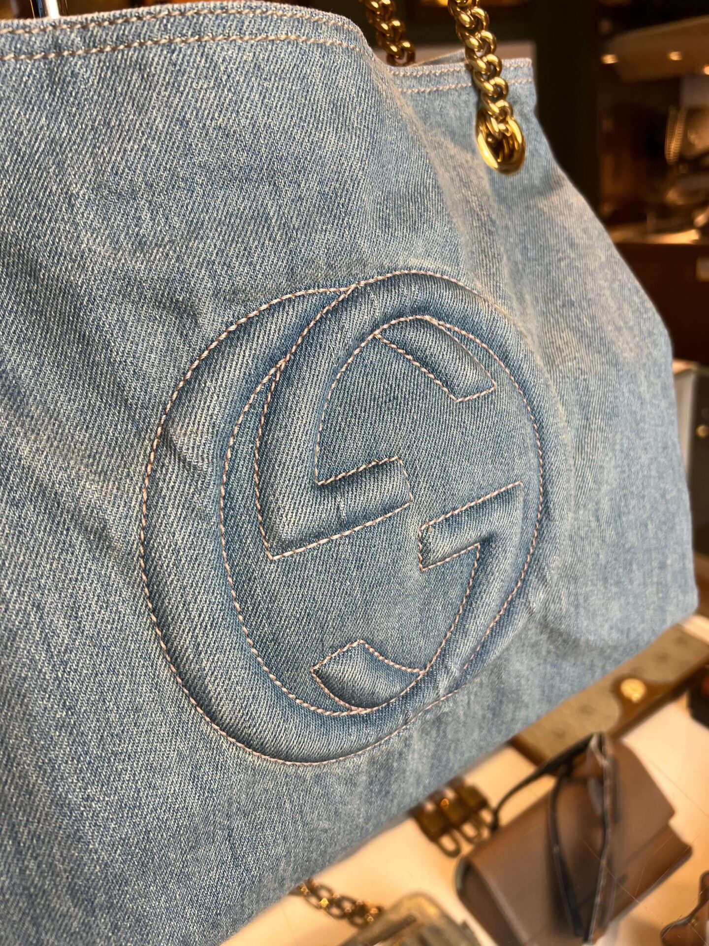 Gucci Soho Tote Bag Denim Medium - Afbeelding 4