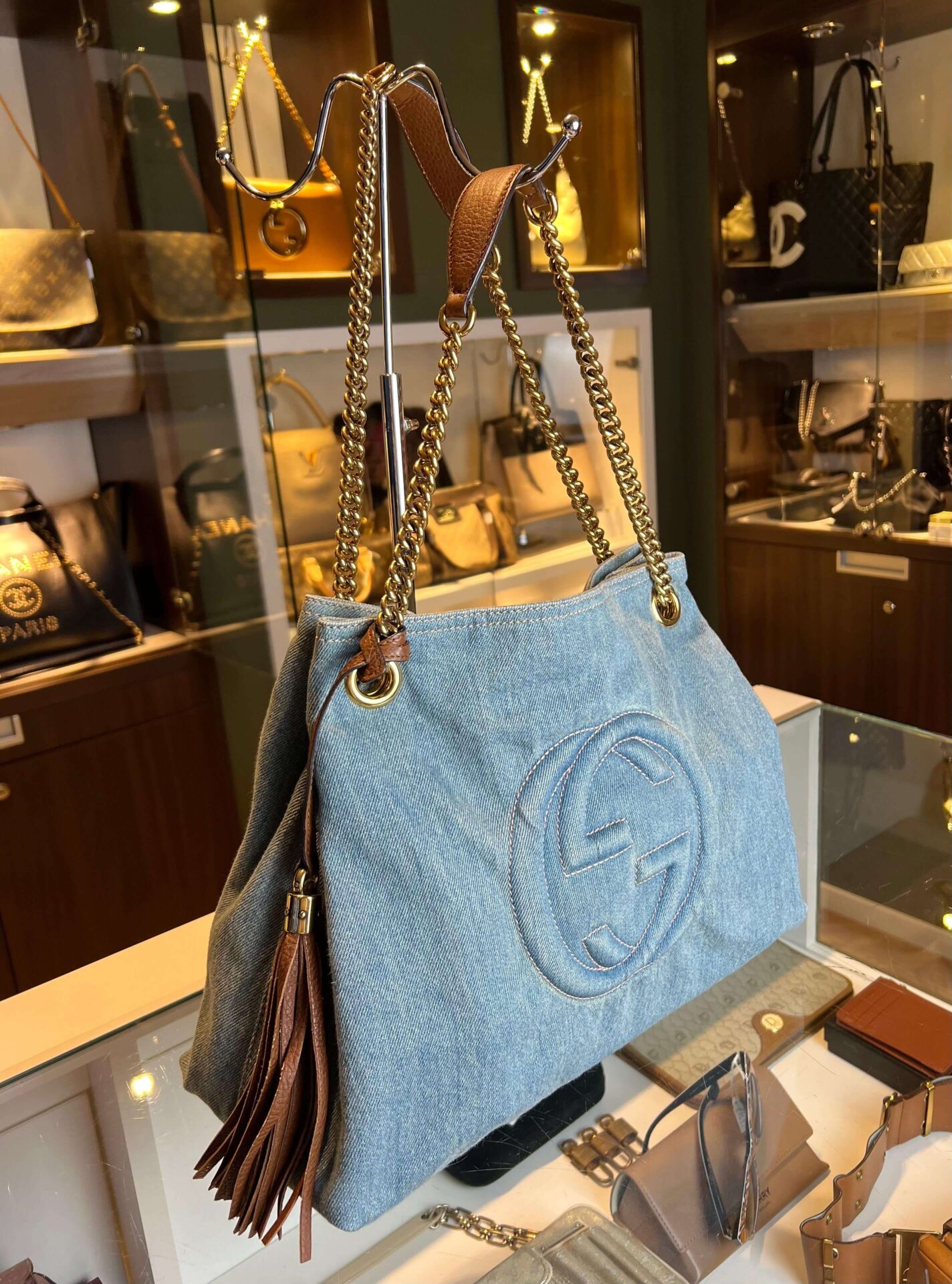 Gucci Soho Tote Bag Denim Medium - Afbeelding 2