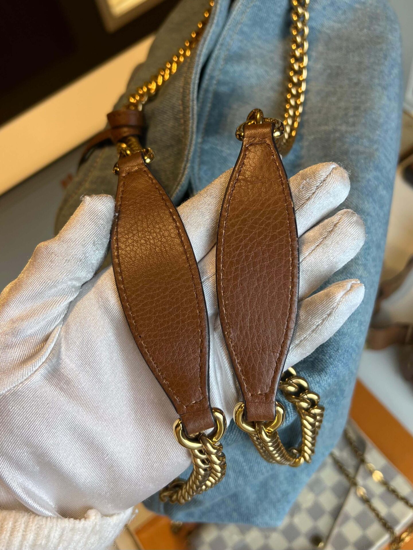 Gucci Soho Tote Bag Denim Medium - Afbeelding 10