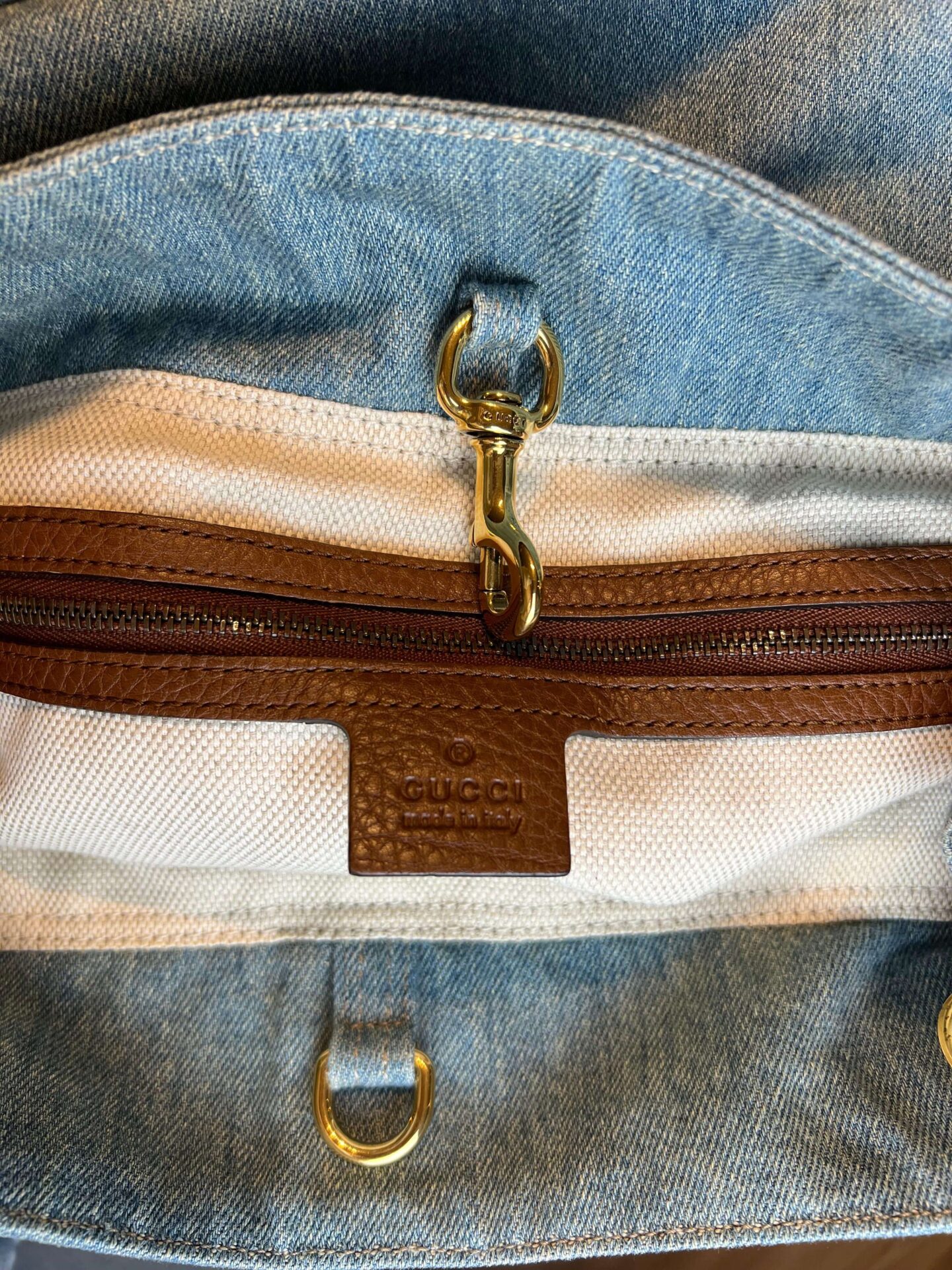 Gucci Soho Tote Bag Denim Medium - Afbeelding 9
