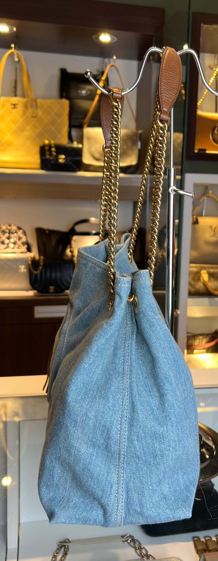 Gucci Soho Tote Bag Denim Medium - Afbeelding 16