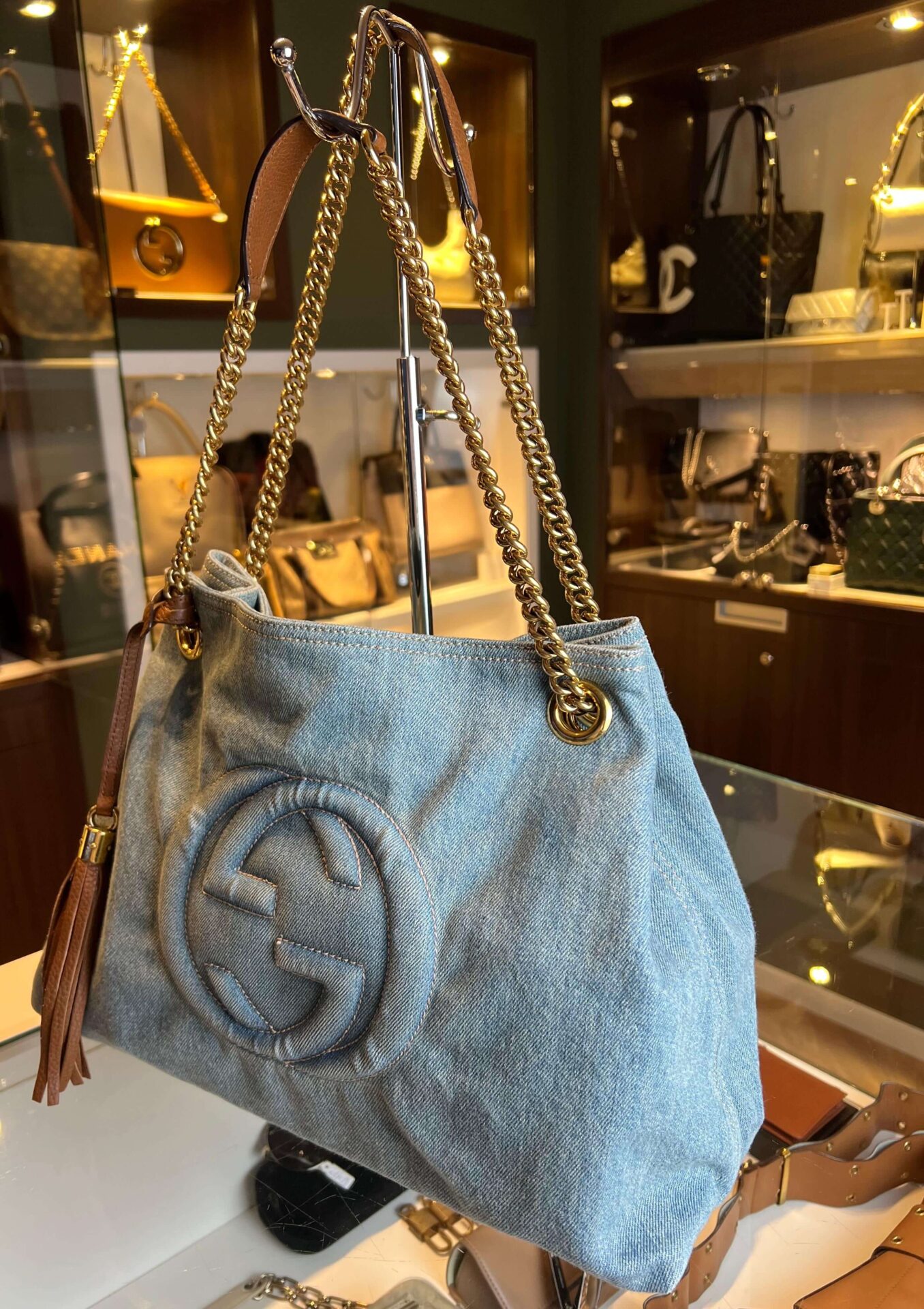 Gucci Soho Tote Bag Denim Medium - Afbeelding 6