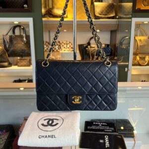 chanel classic double flap bag medium (BLUE)