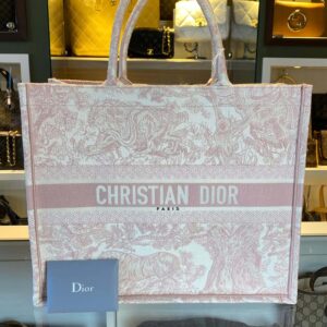 dior book tote jungle pink