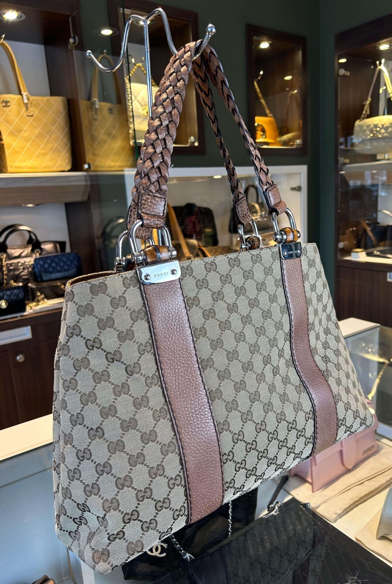 Gucci GG Canvas Bamboo Libeccio tote bag - Afbeelding 3