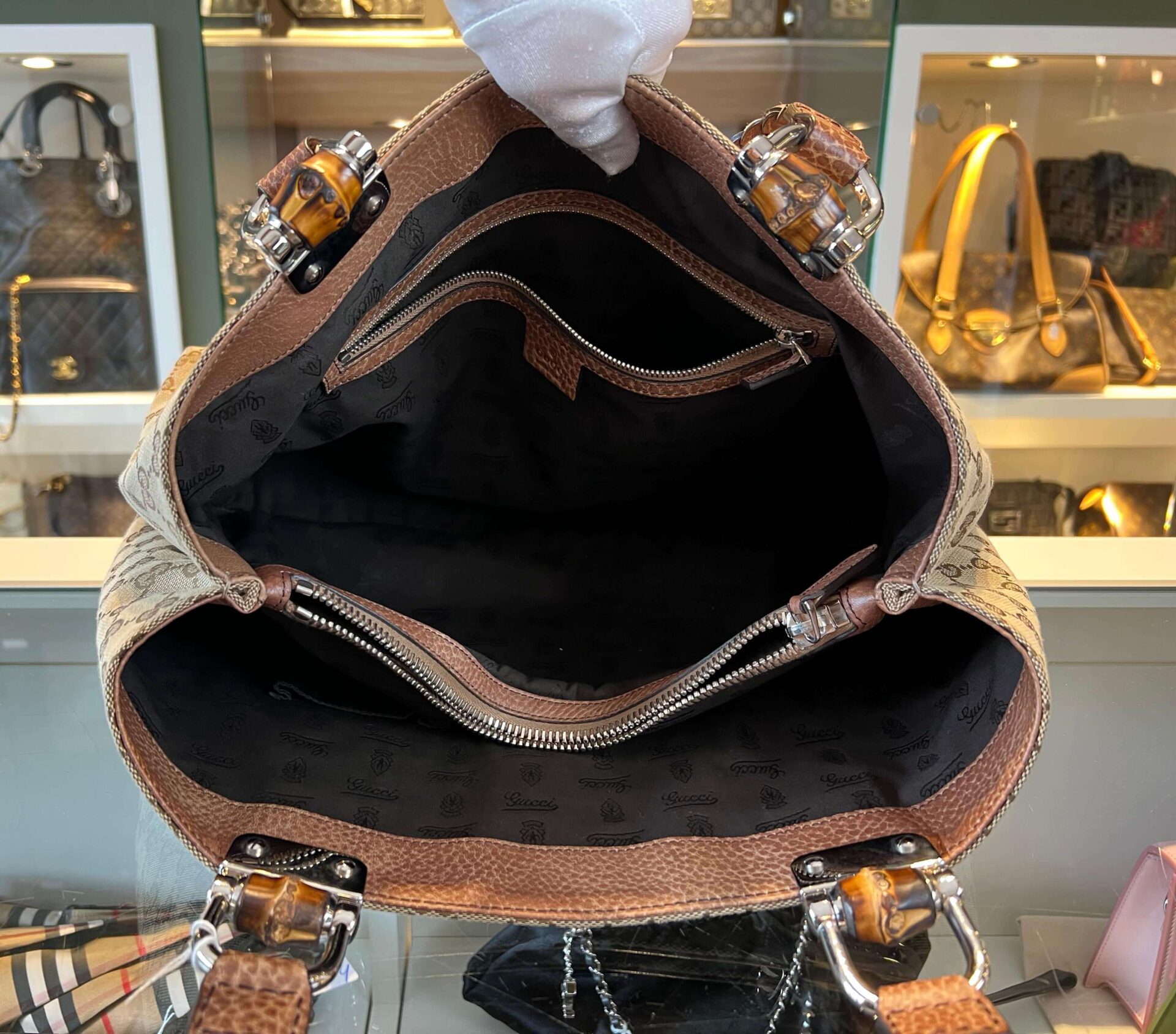 Gucci GG Canvas Bamboo Libeccio tote bag - Afbeelding 15