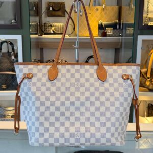 louis vuitton neverfull mm damier azur