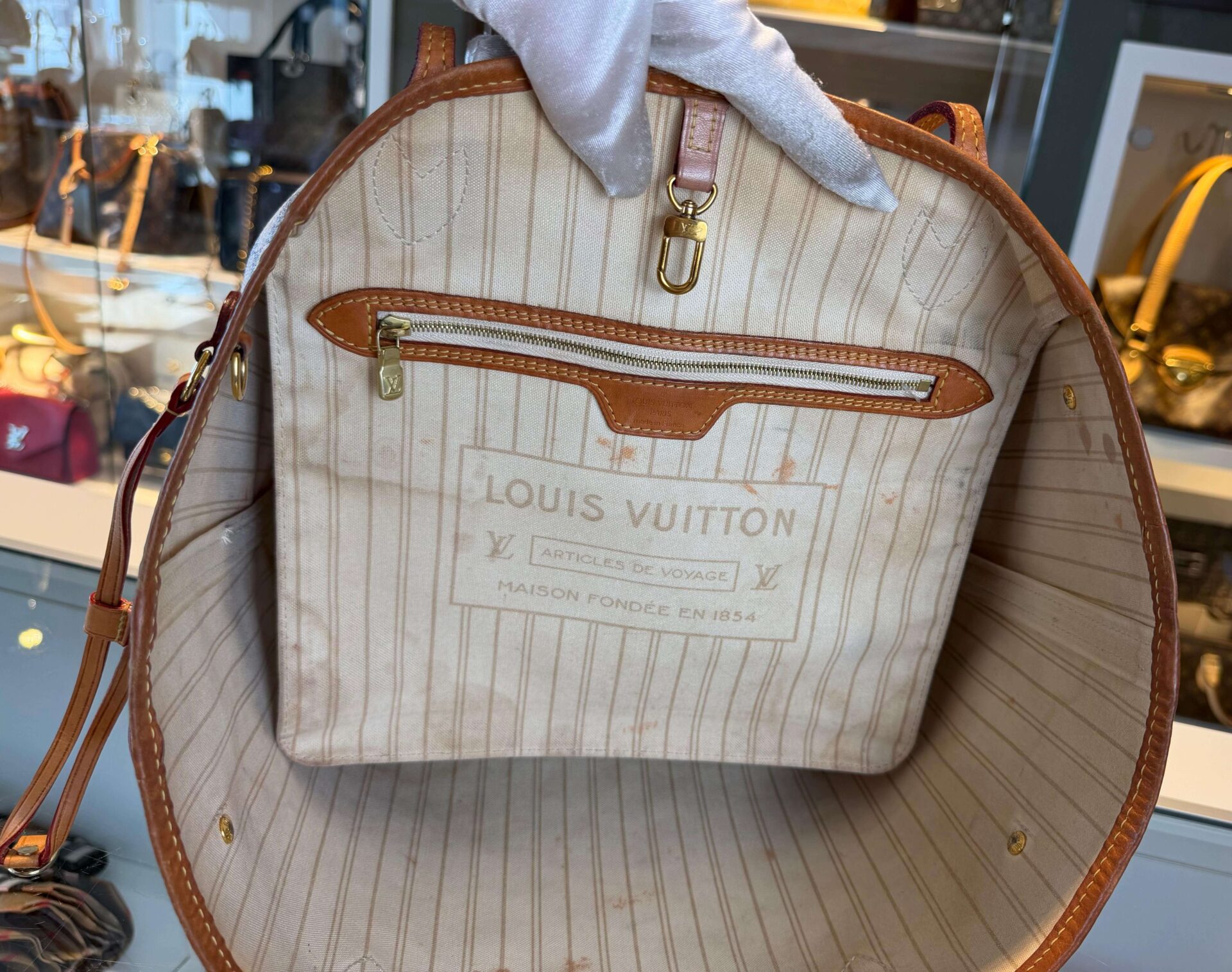 Louis Vuitton Neverfull MM Damier Azur - Afbeelding 7