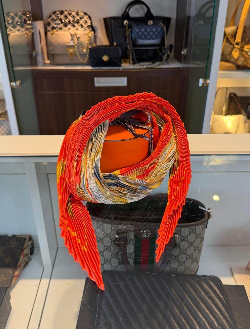 Hermès Salzburg plissé scarf