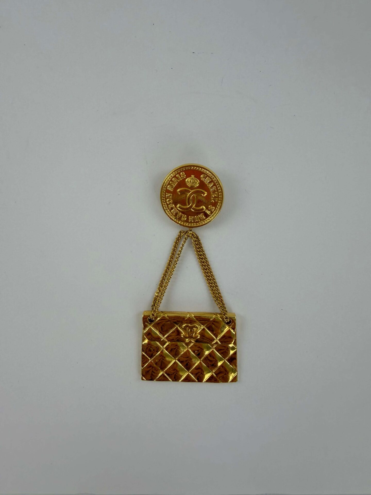 Chanel Vintage Matelassé Bag Brooch