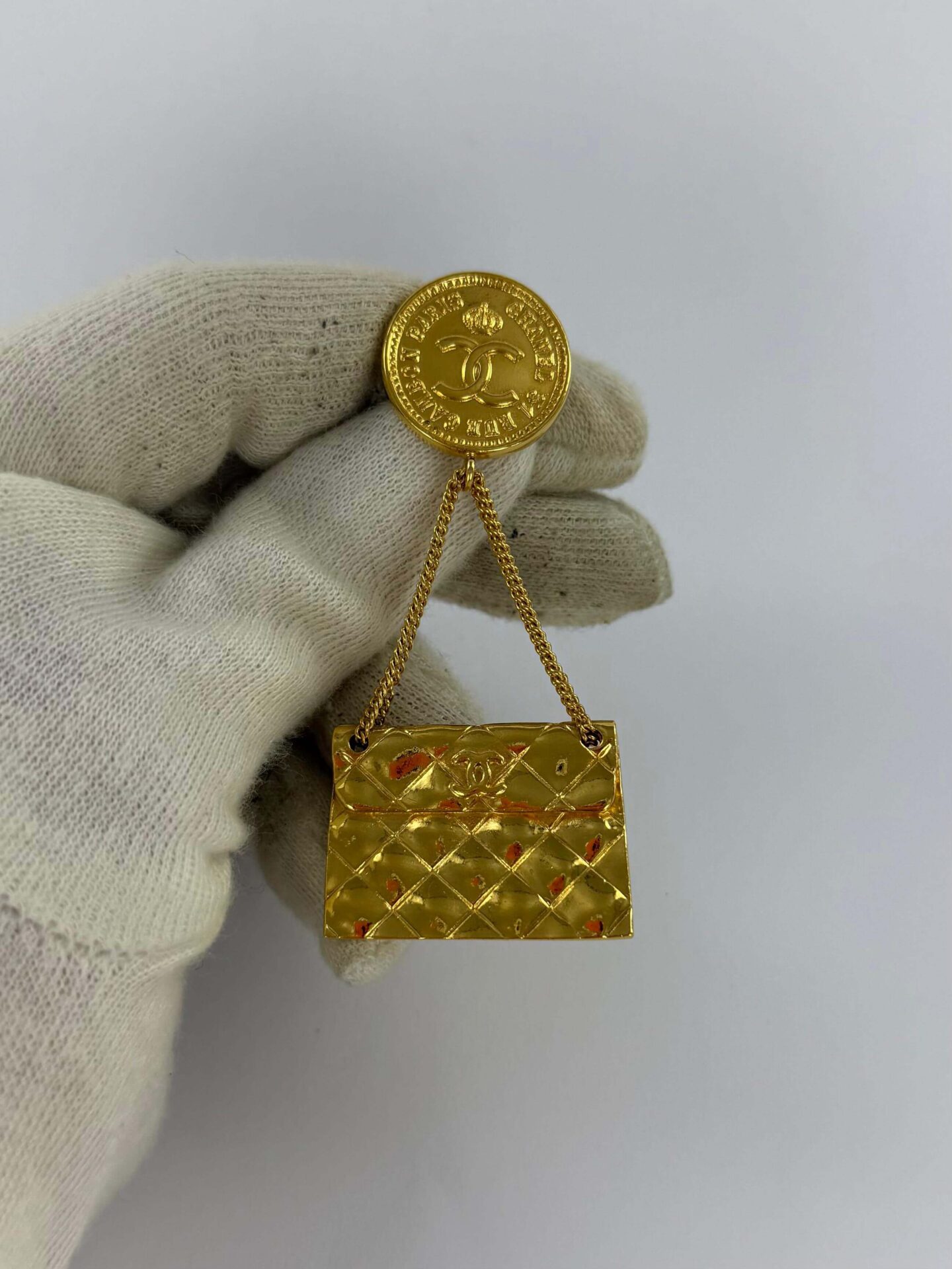 Chanel Vintage Matelassé tas Brooch - Afbeelding 5