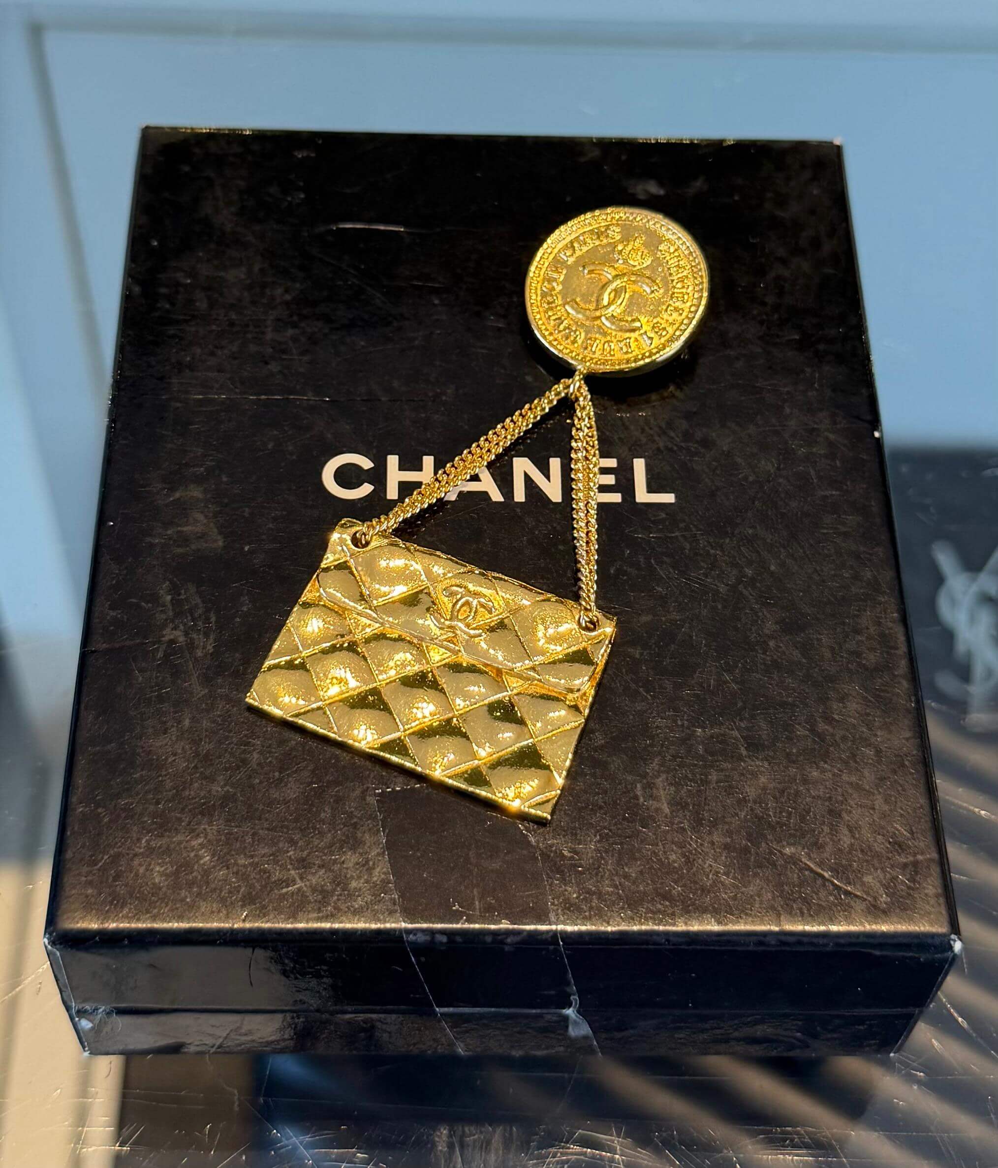 Chanel Vintage Matelassé Bag Brooch