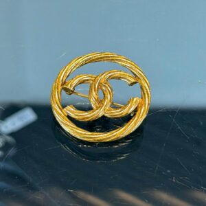 chanel Vintage CC Round Rope Brooch
