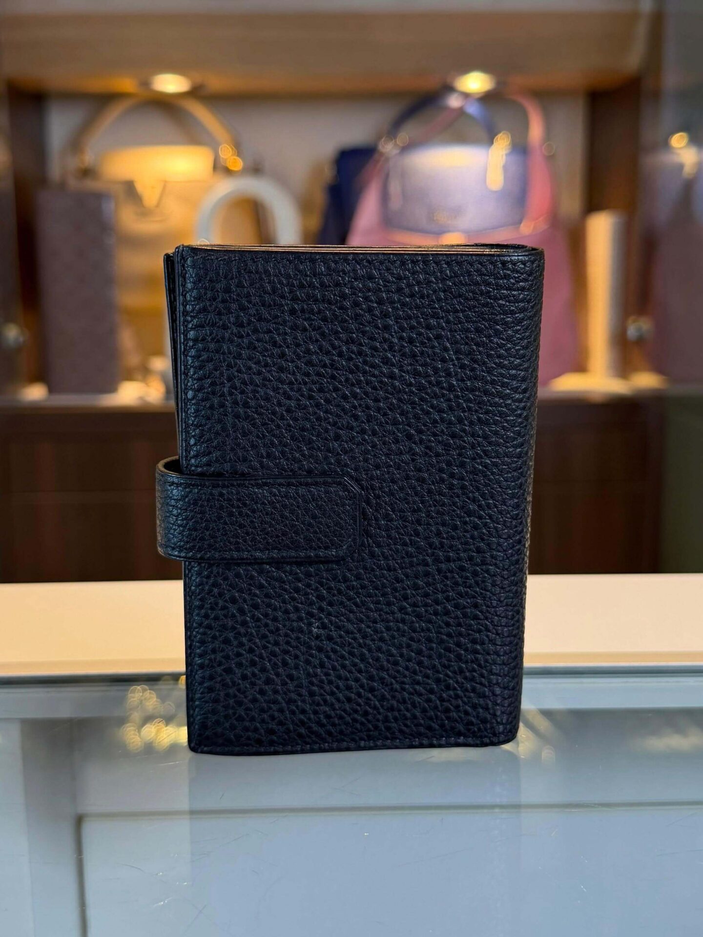 HERMÈS Bearn Compact Wallet Black
