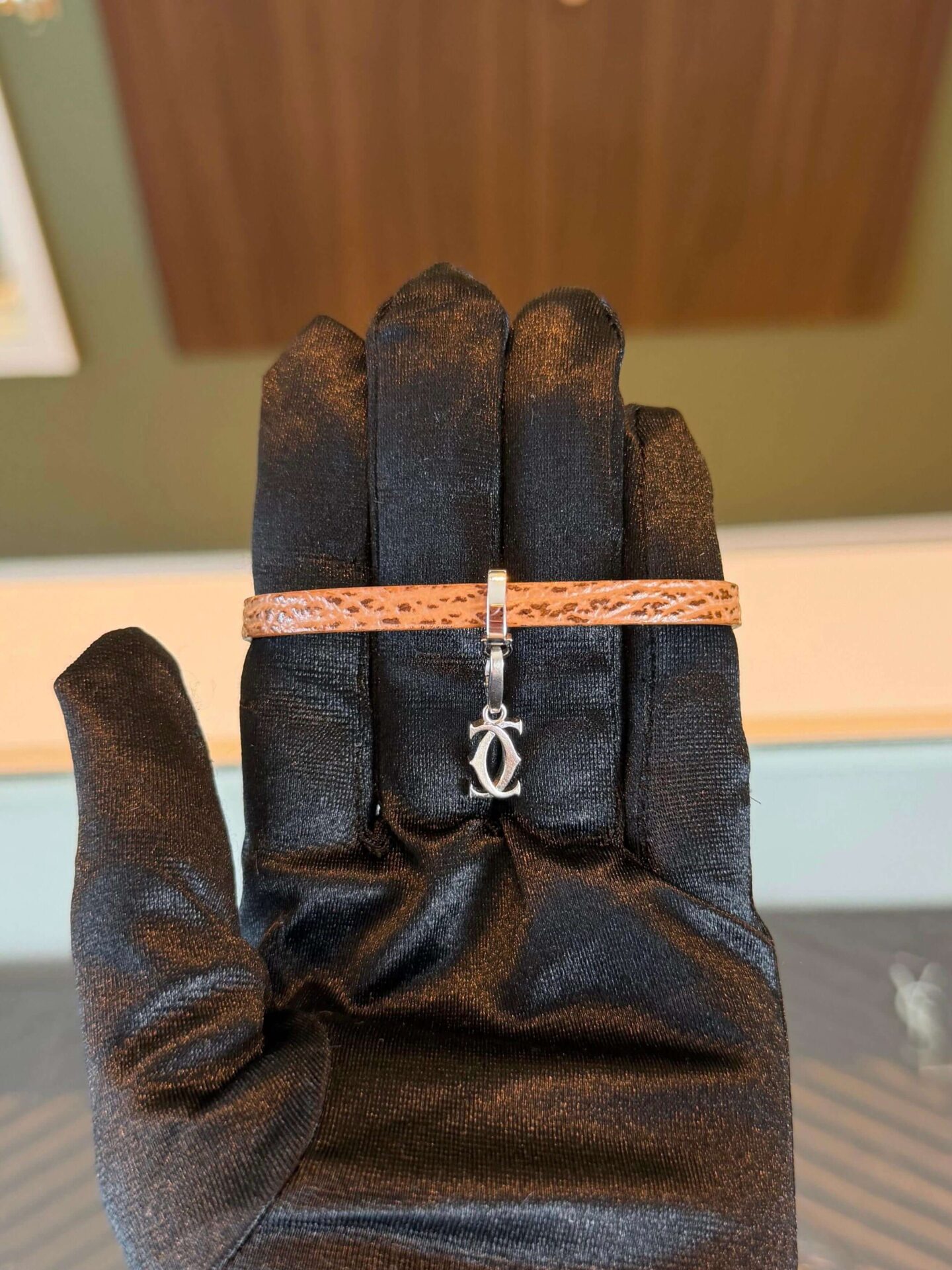 Cartier Double C leather bracelet, whitegold 18k - Afbeelding 6