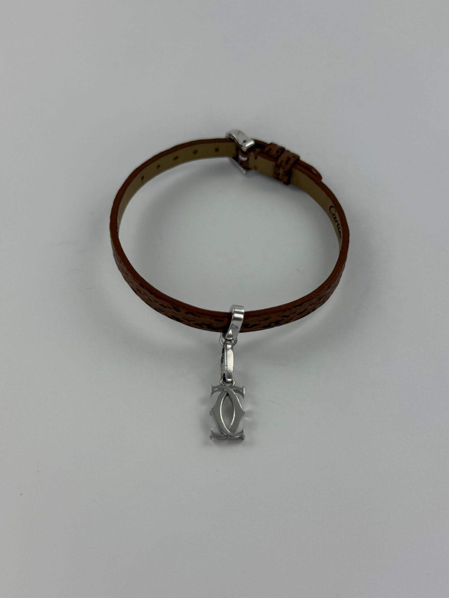Cartier Double C leather bracelet, whitegold 18k - Afbeelding 2