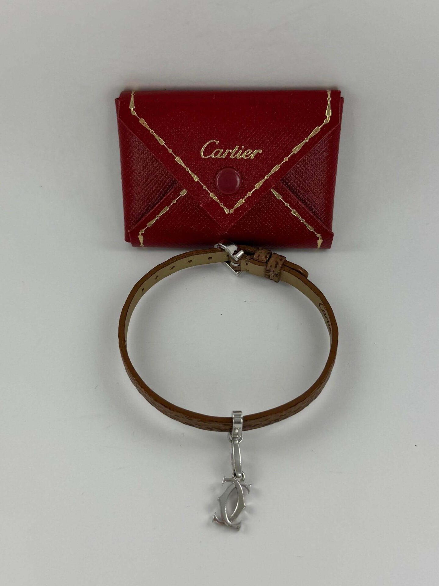 Cartier Double C leather bracelet, whitegold 18k - Afbeelding 3