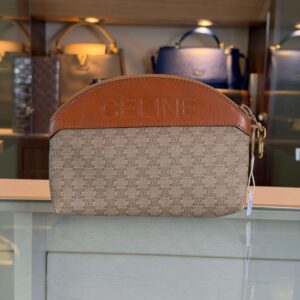 Céline Macadam half moon pouch