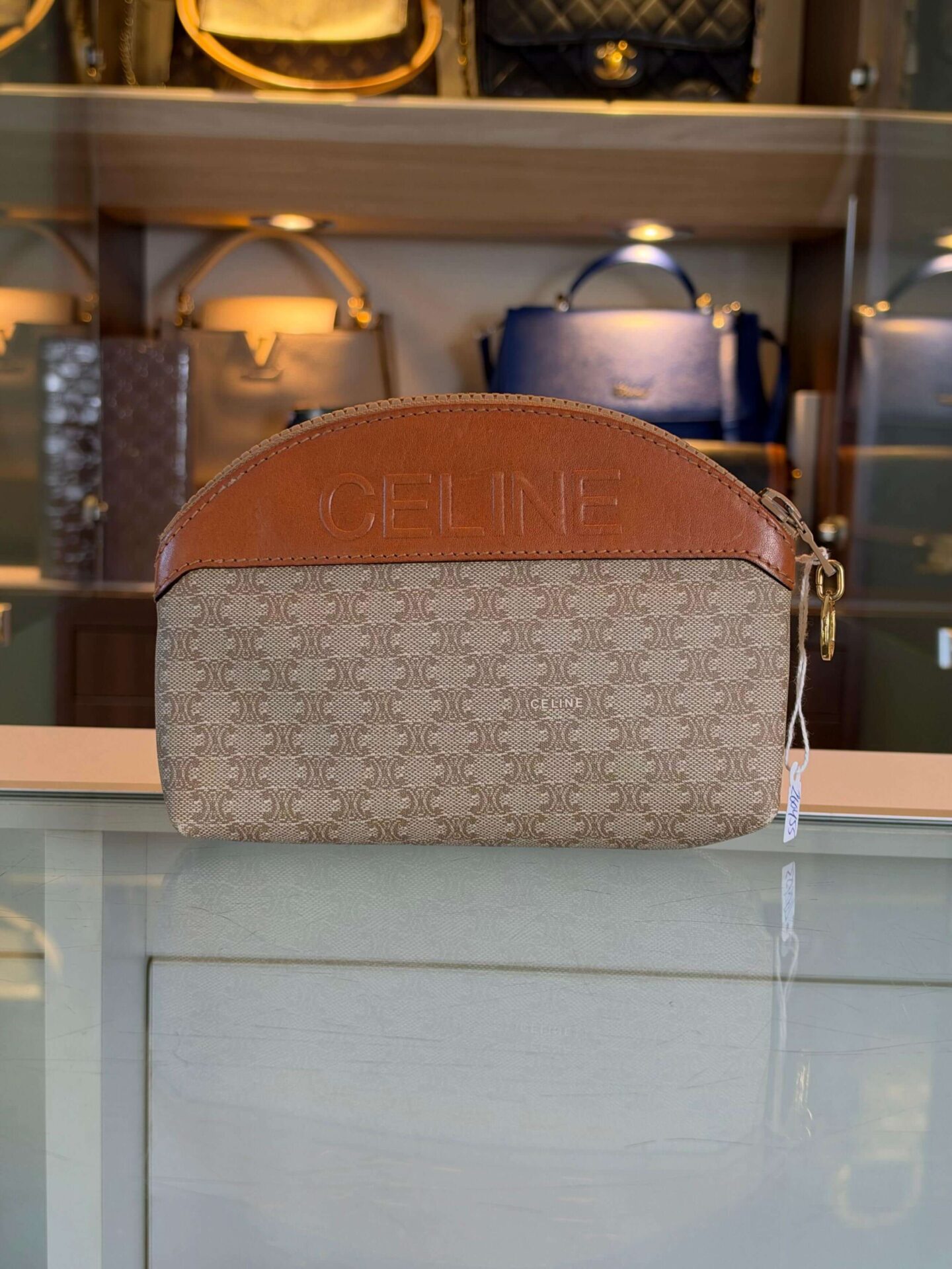 Céline Macadam half moon pouch