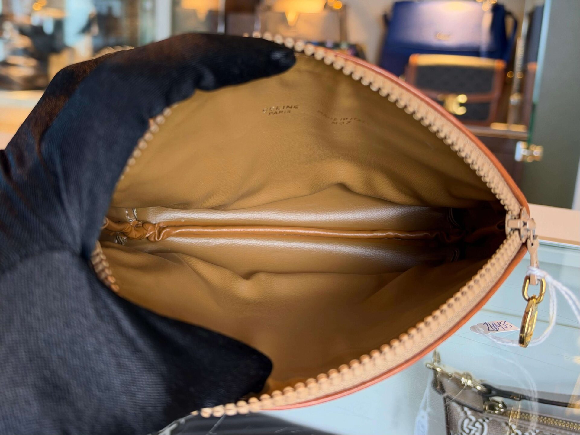 Céline Macadam half moon pouch